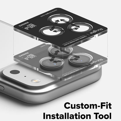 Ringke hátsó kamera védőfólia Apple iPhone 17 Pro Max / 17 Pro készülékhez, Edzett üveg, Fekete