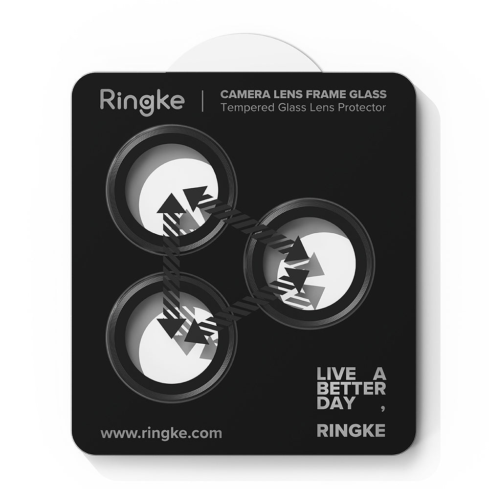 Ringke hátsó kamera védőfólia Apple iPhone 17 Pro Max / 17 Pro készülékhez, Edzett üveg, Fekete