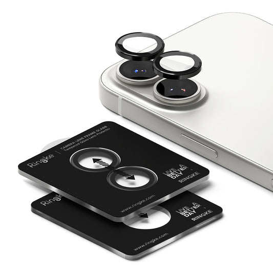 Ringke hátsó kamera védőfólia Apple iPhone 17-hez, Edzett üveg, Fekete