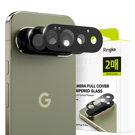 Ringke hátlapi kamera védőfólia Google Pixel 11 Pro-hoz, edzett üveg, 2 darabos készlet, fekete