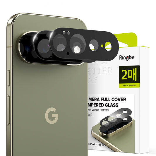 Ringke hátlapi kamera védőfólia Google Pixel 11 Pro XL-hez, edzett üveg, 2 darabos készlet, fekete