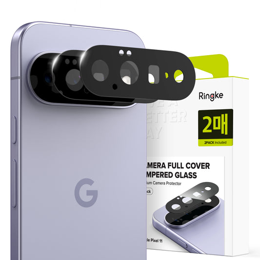 Ringke hátlapi kamera védőfólia Google Pixel 11-hez, edzett üveg, 2 darabos készlet, fekete