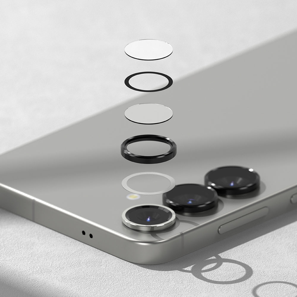 Ringke hátsó kamera védőfólia Samsung Galaxy S25 S931-hez, Edzett üveg, Fekete