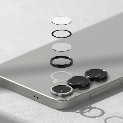 Ringke hátsó kamera védőfólia Samsung Galaxy S25 S931-hez, Edzett üveg, Fekete