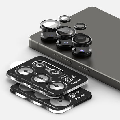 Ringke hátsó kamera védőfólia Samsung Galaxy S25 Ultra S938-hoz, Edzett üveg, Fekete