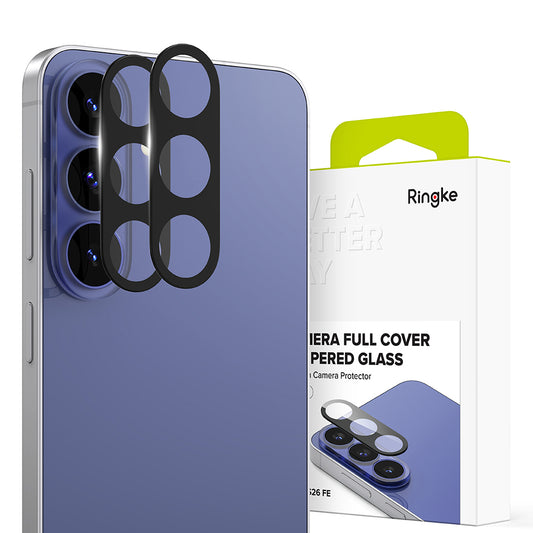 Ringke hátlapi kamera védőfólia Samsung Galaxy S26 FE S741-hez, edzett üveg, 2 darabos készlet, fekete