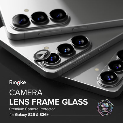 Ringke Rear Camera Protection Film for Samsung Galaxy S26 Plus S947 / S26, Tempered Glass, Set of 2 pieces, Black