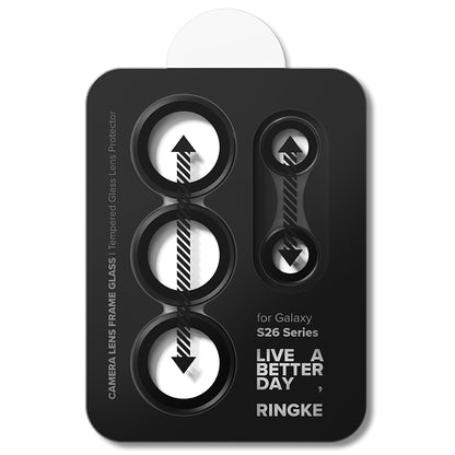 Ringke hátsó kamera védőfólia Samsung Galaxy S26 Ultra S948-hoz, Edzett üveg, 2 darabos készlet, Fekete