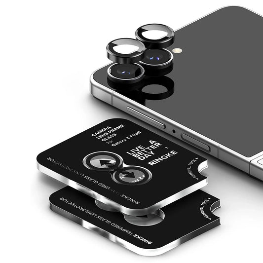 Ringke hátlapi védőfólia Samsung Galaxy Z Flip8 F776-hoz, edzett üveg, 2 darabos készlet, fekete