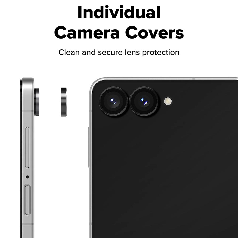 Ringke hátlapi védőfólia Samsung Galaxy Z Flip8 F776-hoz, edzett üveg, 2 darabos készlet, fekete