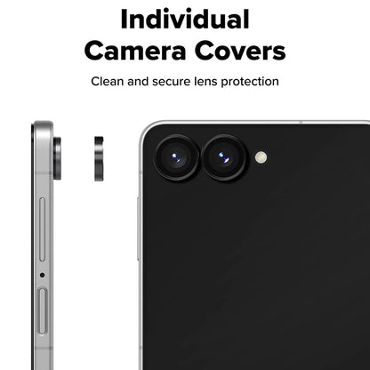 Ringke hátlapi védőfólia Samsung Galaxy Z Flip8 F776-hoz, edzett üveg, 2 darabos készlet, fekete