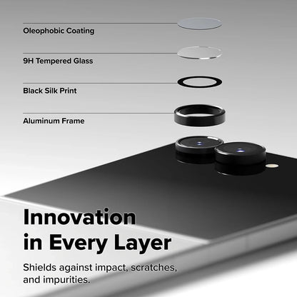 Ringke hátlapi védőfólia Samsung Galaxy Z Flip8 F776-hoz, edzett üveg, 2 darabos készlet, fekete
