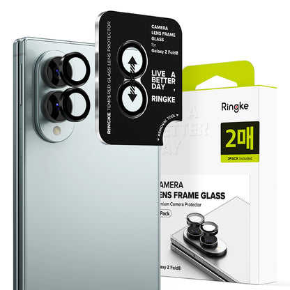 Ringke hátlapi kamera védőfólia Samsung Galaxy Z Fold8 F971-hez, edzett üveg, 2 darabos készlet, fekete