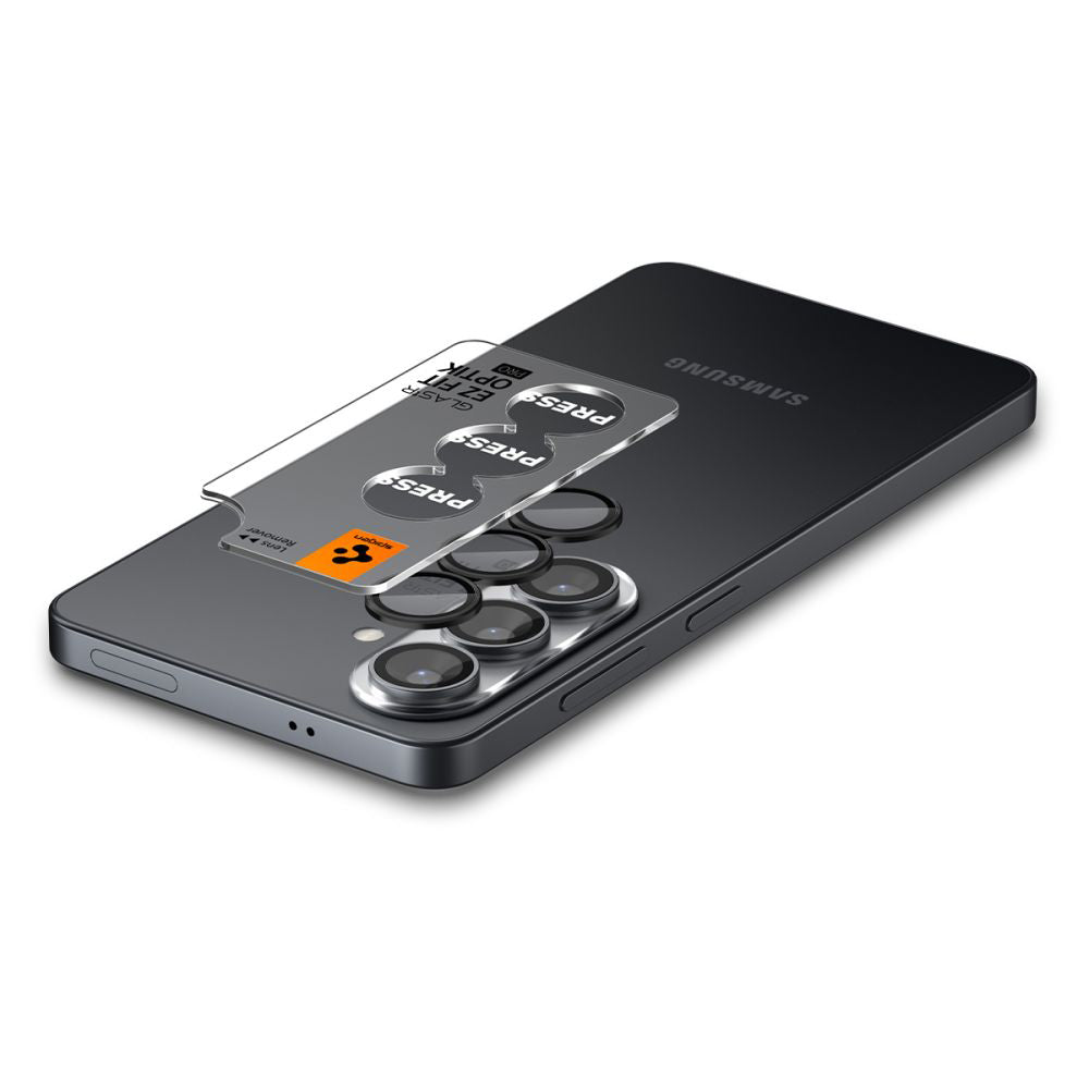 Rear Camera Protection Film Spigen GlastR EZ FIT Optik Pro HD for Samsung Galaxy S26 S942, Tempered Glass, Set of 2 pieces, Black AGL11099