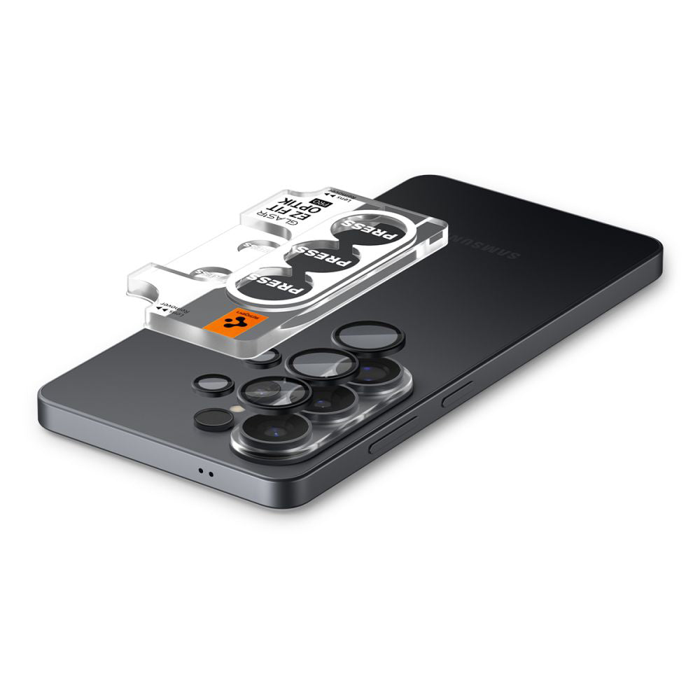 Hátsó kamera védőfólia Spigen GlastR EZ FIT Optik Pro HD Samsung Galaxy S26 Ultra S948-hoz, Edzett üveg, 2 darabos készlet, Fekete