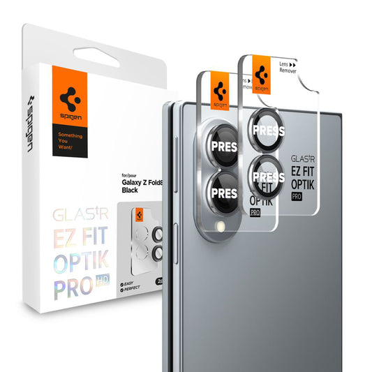 Spigen GlastR EZ FIT Optik Pro HD hátlapi kamera védőfólia Samsung Galaxy Z Fold8 F971-hez, edzett üveg, 2 darabos készlet, fekete AGL11944