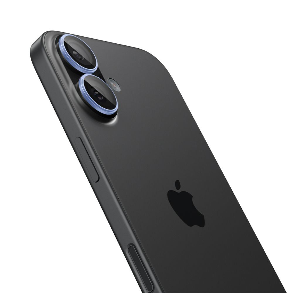 Spigen GlastR EZ FIT Optik Pro hátlapi kamera védőfólia Apple iPhone 17 / 16 Plus / 16 készülékekhez, edzett üveg, 2 darabos készlet, kék