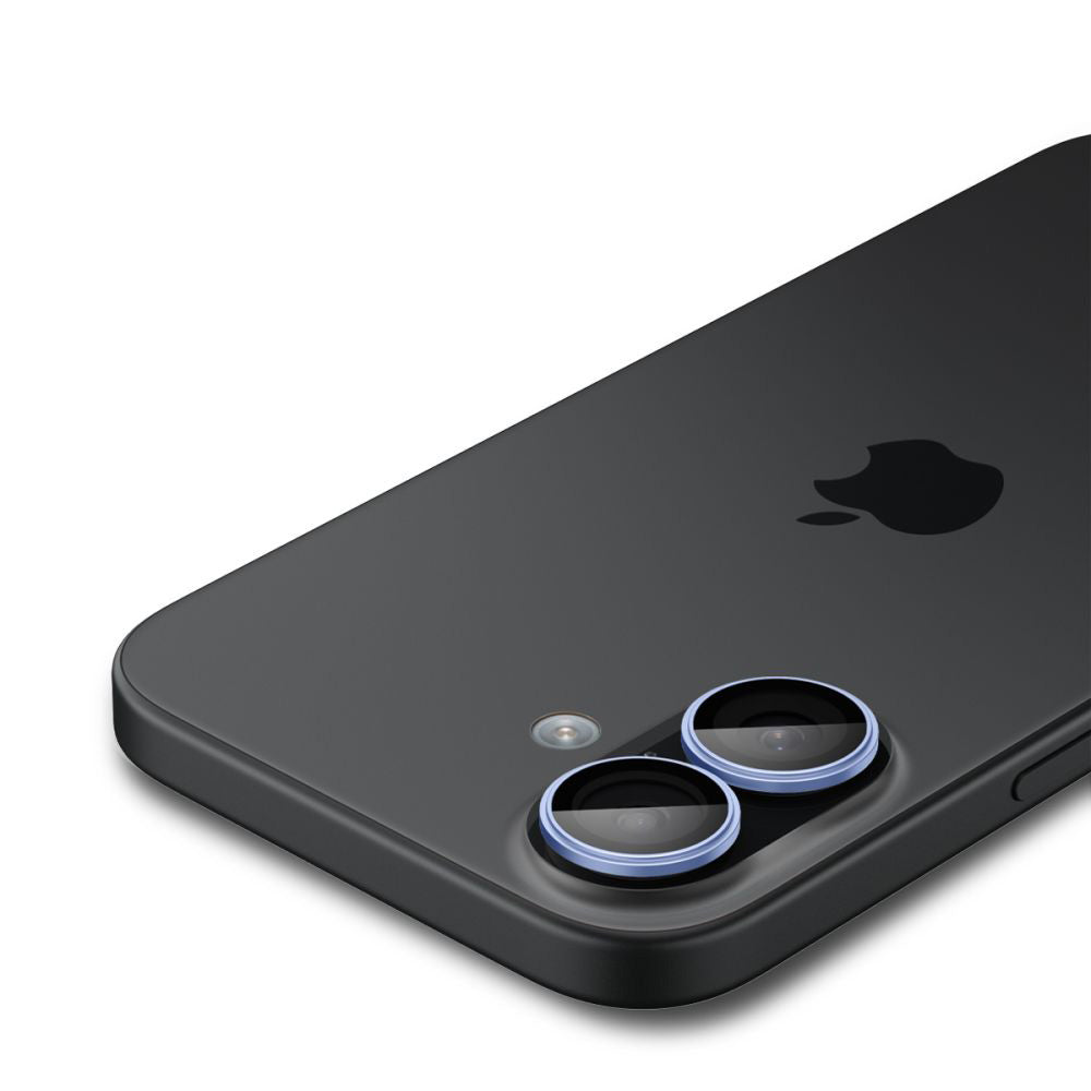 Spigen GlastR EZ FIT Optik Pro hátlapi kamera védőfólia Apple iPhone 17 / 16 Plus / 16 készülékekhez, edzett üveg, 2 darabos készlet, kék