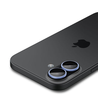 Spigen GlastR EZ FIT Optik Pro hátlapi kamera védőfólia Apple iPhone 17 / 16 Plus / 16 készülékekhez, edzett üveg, 2 darabos készlet, kék