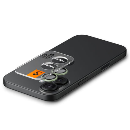 Hátsó kamera védőfólia Spigen GlastR EZ FIT Optik Pro Apple iPhone 17 / 16 Plus / 16-hoz, Edzett üveg, 2 darabos készlet, Zöld AGL10128