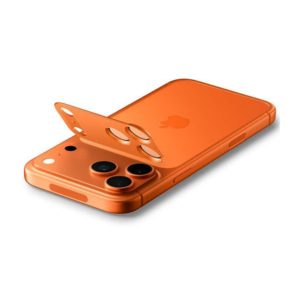 Védőfólia Spigen GlastR EZ FIT Optik Pro Apple iPhone 17 Pro Max hátsó kamerájához, Edzett üveg, 2 darabos készlet, Narancssárga AGL10650