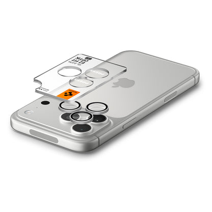 Spigen GlastR EZ FIT Optik Pro hátlapi kamera védőfólia Apple iPhone 18 Pro / 18 Pro Max készülékhez, edzett üveg, 2 darabos készlet, ezüst