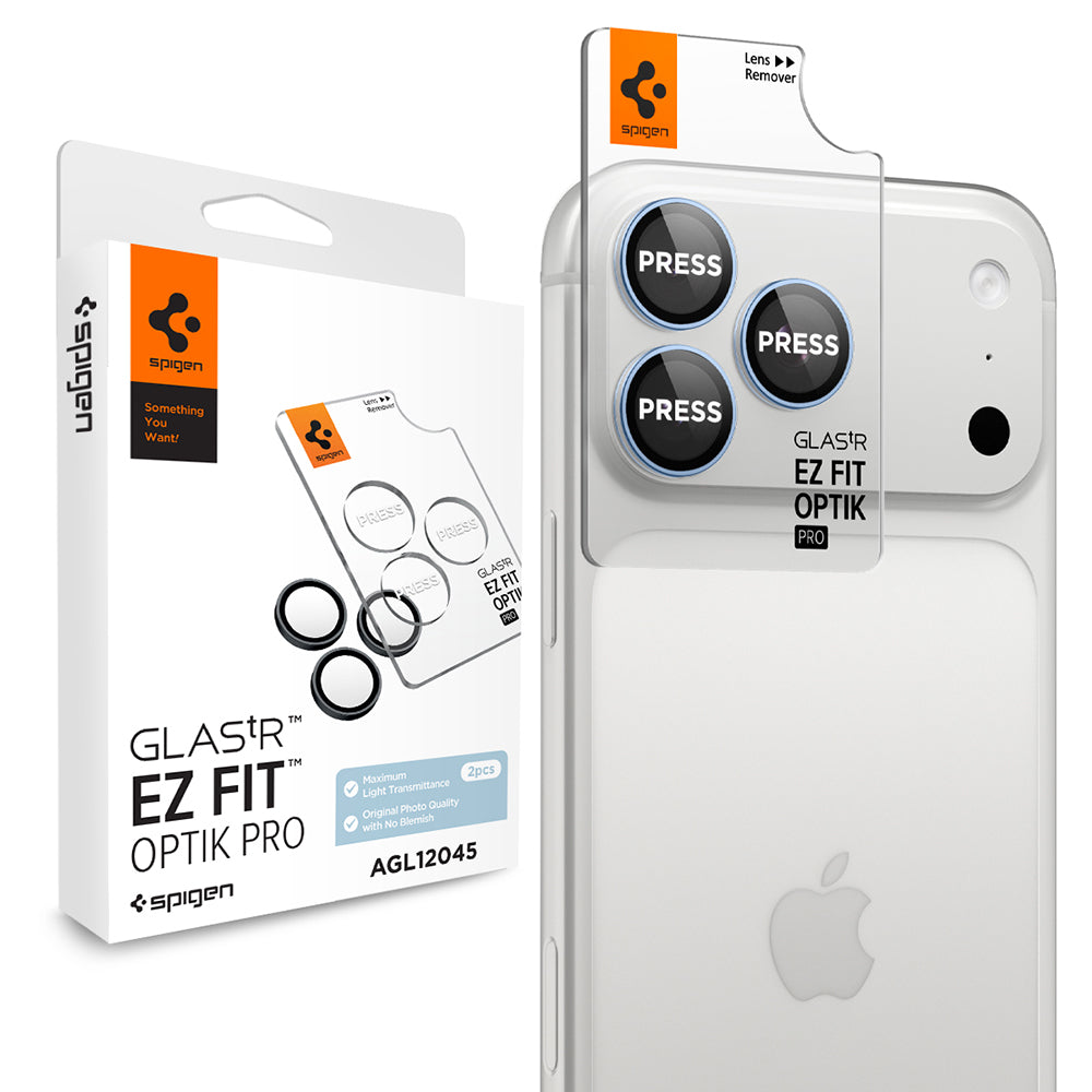 Spigen GlastR EZ FIT Optik Pro hátlapi kamera védőfólia Apple iPhone 18 Pro / 18 Pro Max készülékhez, edzett üveg, 2 darabos készlet, kék AGL12045