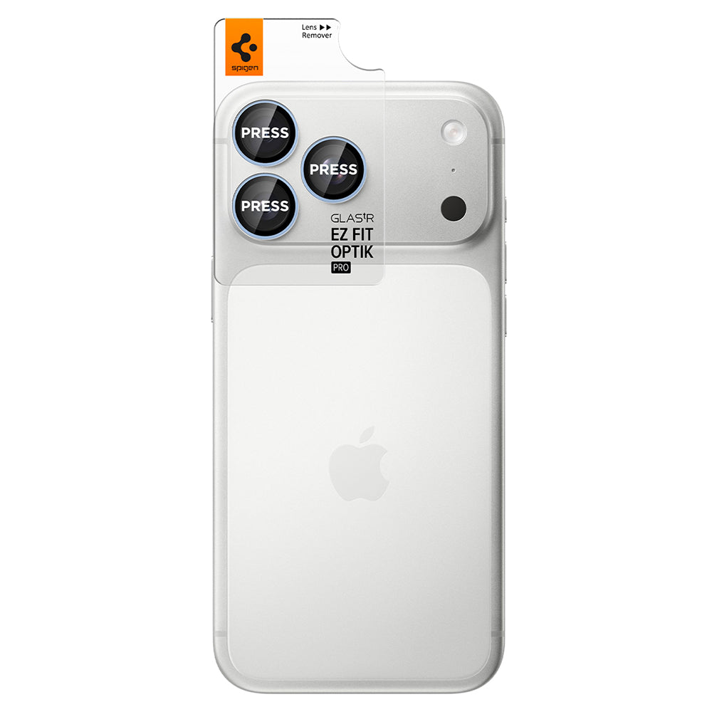 Spigen GlastR EZ FIT Optik Pro hátlapi kamera védőfólia Apple iPhone 18 Pro / 18 Pro Max készülékhez, edzett üveg, 2 darabos készlet, kék AGL12045