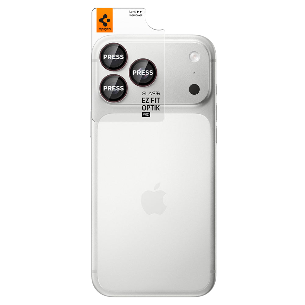 Spigen GlastR EZ FIT Optik Pro hátlapi kamera védőfólia Apple iPhone 18 Pro / 18 Pro Max készülékhez, edzett üveg, 2 darabos készlet, bordó