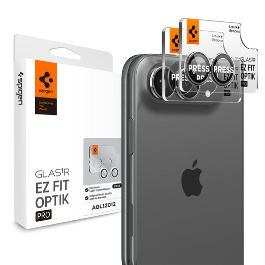 Spigen GlastR EZ FIT Optik Pro hátlapi kamera védőfólia Apple iPhone Duo számára, edzett üveg, 2 darabos készlet, szürke AGL12012