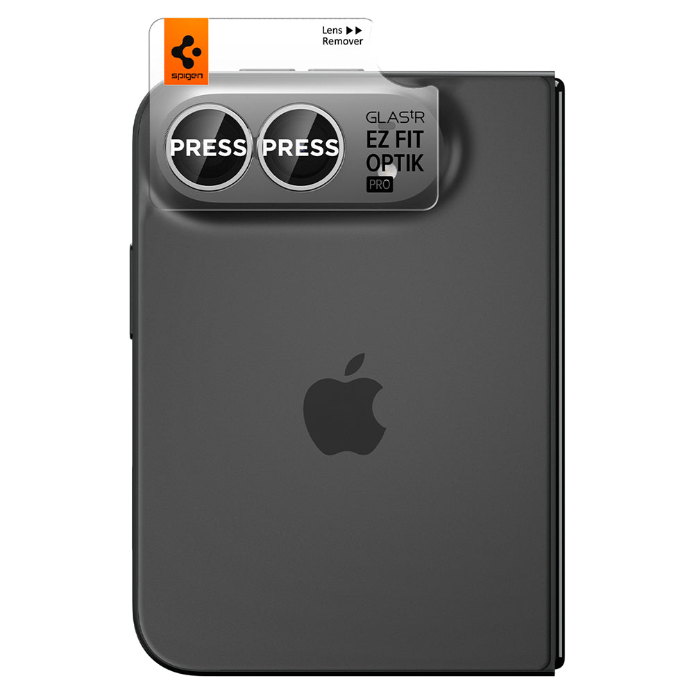 Spigen GlastR EZ FIT Optik Pro hátlapi kamera védőfólia Apple iPhone Duo számára, edzett üveg, 2 darabos készlet, szürke AGL12012