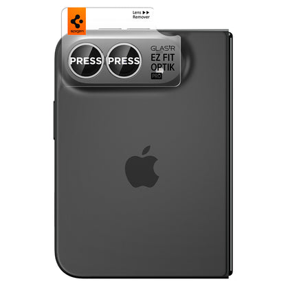 Spigen GlastR EZ FIT Optik Pro hátlapi kamera védőfólia Apple iPhone Duo számára, edzett üveg, 2 darabos készlet, szürke AGL12012