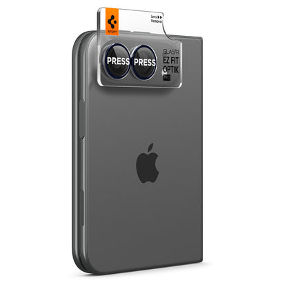 Spigen GlastR EZ FIT Optik Pro hátlapi kamera védőfólia Apple iPhone Duo-hoz, edzett üveg, 2 darabos készlet, tengerészkék AGL12011