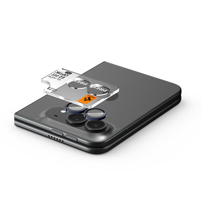 Spigen GlastR EZ FIT Optik Pro hátlapi kamera védőfólia Apple iPhone Duo-hoz, edzett üveg, 2 darabos készlet, tengerészkék AGL12011