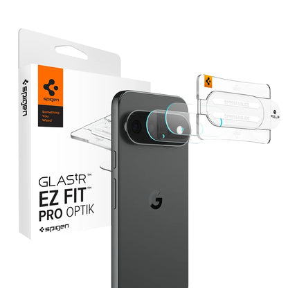 Spigen GlastR EZ FIT Optik Pro hátlapi kamera védőfólia Google Pixel 11 Pro-hoz, edzett üveg, 2 darabos készlet, fekete AGL11484
