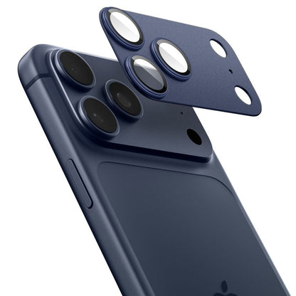 Spigen GlastR EZ FIT Optik Pro XL hátsó kamera védőfólia Apple iPhone 17 Pro Max-hez, Edzett üveg, Kék AGL10651