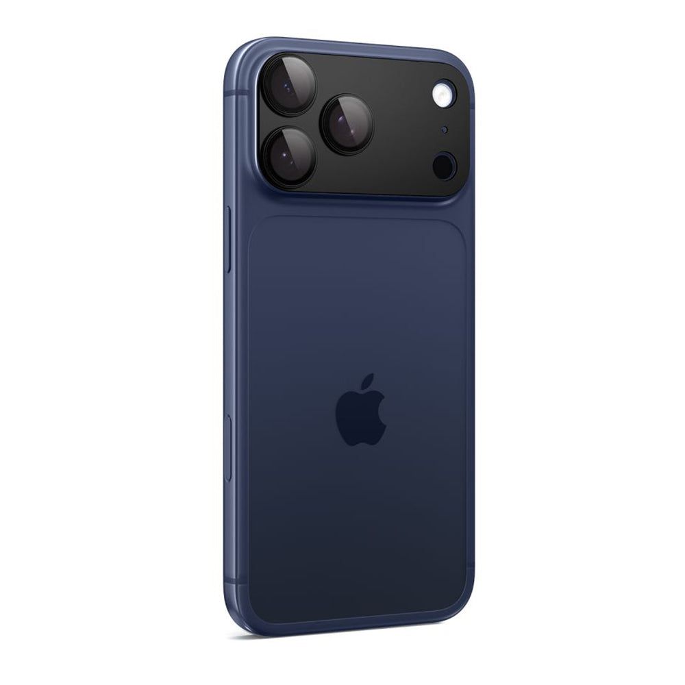 Spigen GlastR EZ FIT Optik Pro XL hátsó kamera védőfólia Apple iPhone 17 Pro-hoz, Edzett üveg, Fekete AGL10644