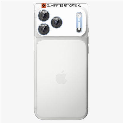 Spigen GlastR EZ FIT Optik Pro XL hátlapi kamera védőfólia Apple iPhone 18 Pro Max készülékhez, edzett üveg, kék AGL12041