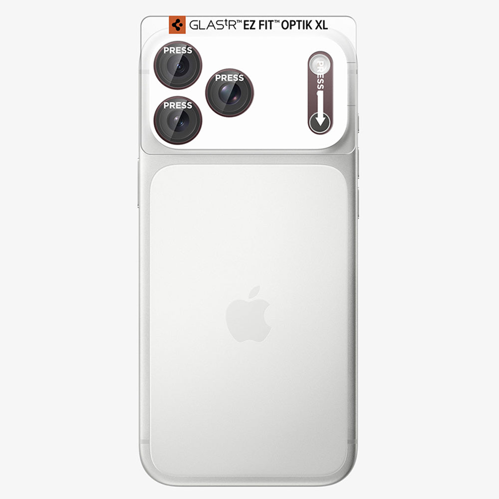 Spigen GlastR EZ FIT Optik Pro XL hátlapi kamera védőfólia Apple iPhone 18 Pro Max készülékhez, edzett üveg, bordó AGL12040