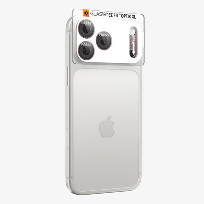 Spigen GlastR EZ FIT Optik Pro XL hátlapi kamera védőfólia Apple iPhone 18 Pro Max készülékhez, edzett üveg, bordó AGL12040