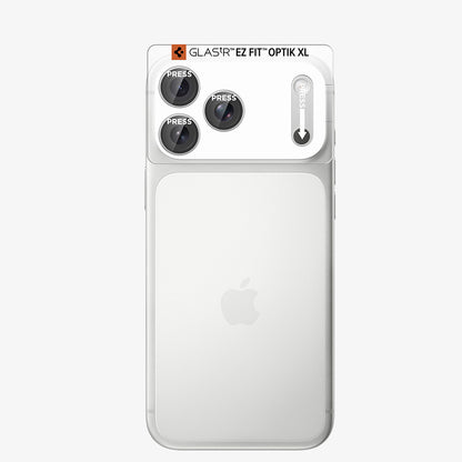 Spigen GlastR EZ FIT Optik Pro XL hátlapi kamera védőfólia Apple iPhone 18 Pro-hoz, edzett üveg, ezüst AGL12038