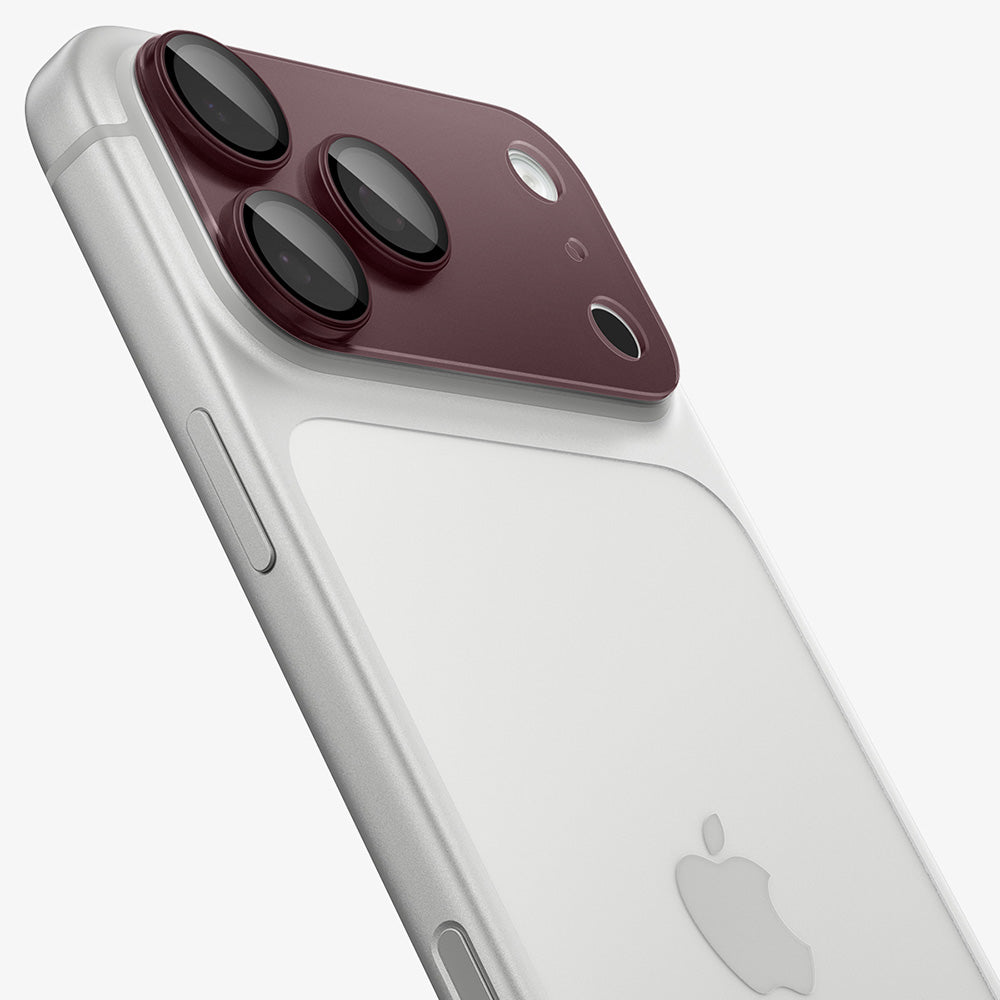 Spigen GlastR EZ FIT Optik Pro XL hátlapi kamera védőfólia Apple iPhone 18 Pro-hoz, edzett üveg, bordó AGL12036