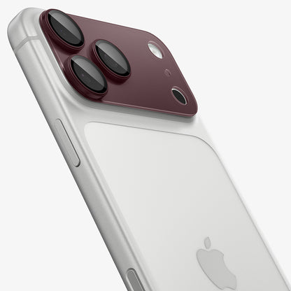 Spigen GlastR EZ FIT Optik Pro XL hátlapi kamera védőfólia Apple iPhone 18 Pro-hoz, edzett üveg, bordó AGL12036