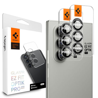 Spigen GlastR EZ FIT Optik Pro HD hátsó kamera védőfólia Samsung Galaxy Z Fold7 F966-hoz, Edzett üveg, 2 darabos készlet, Fekete AGL09581