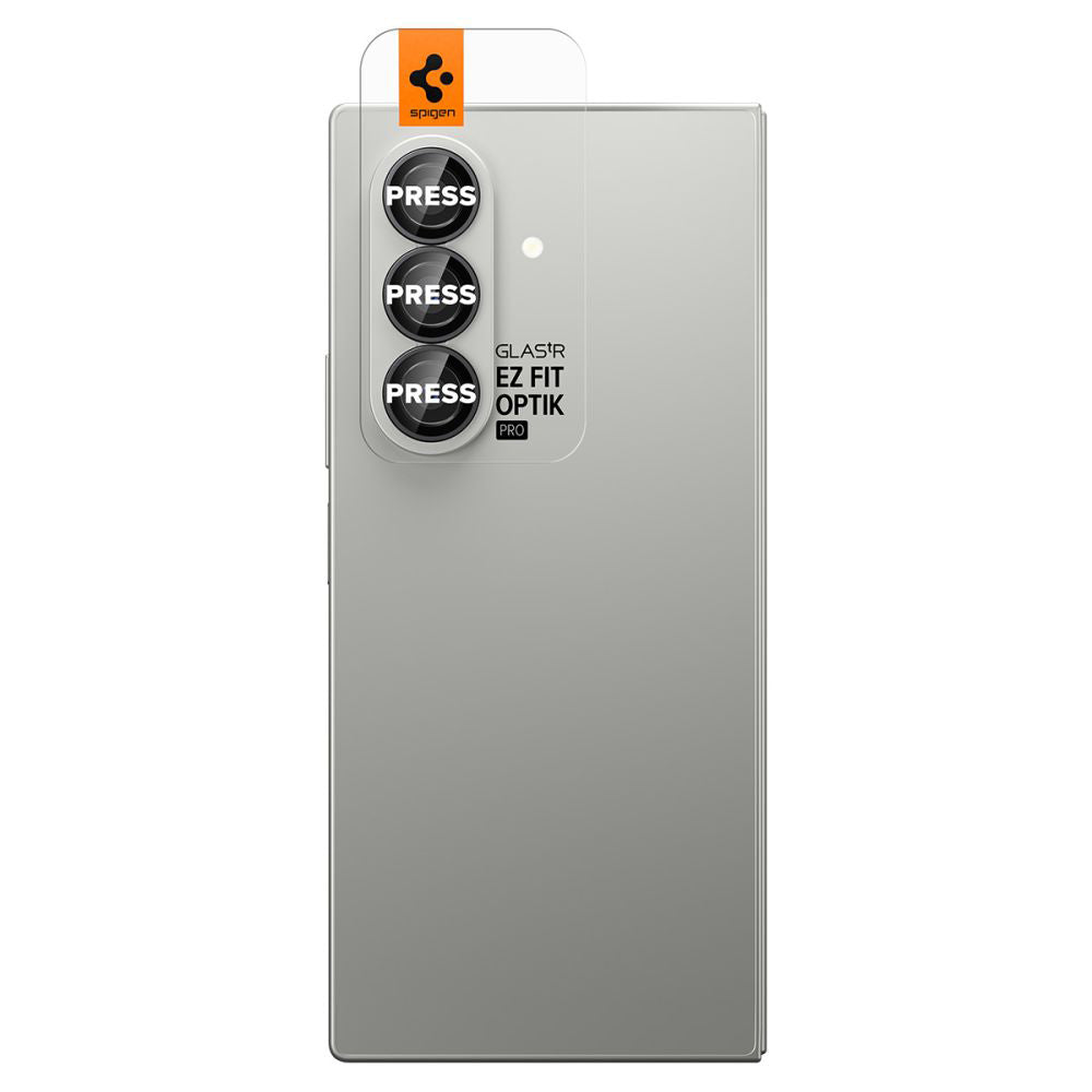 Spigen GlastR EZ FIT Optik Pro HD hátsó kamera védőfólia Samsung Galaxy Z Fold7 F966-hoz, Edzett üveg, 2 darabos készlet, Fekete AGL09581