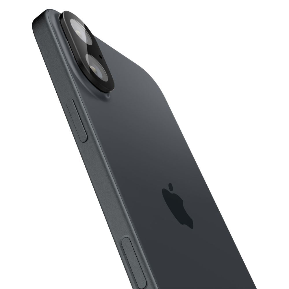 Védőfólia Spigen GlastR Optik hátsó kamera számára Apple iPhone 16 Plus / 16, Edzett üveg, 2 darabos készlet, Fekete AGL07922