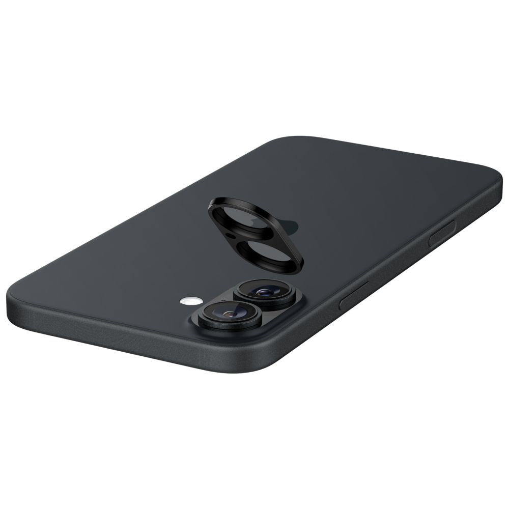 Védőfólia Spigen GlastR Optik hátsó kamera számára Apple iPhone 16 Plus / 16, Edzett üveg, 2 darabos készlet, Fekete AGL07922