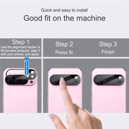 Techsuit hátsó kamera védőfólia Google Pixel 10 Pro-hoz, Edzett üveg, Fekete