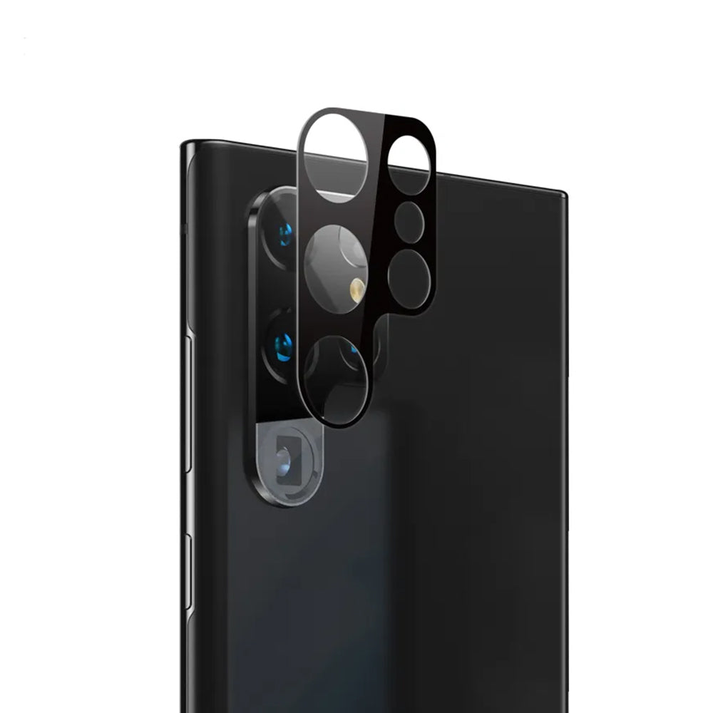 Techsuit hátlapi kameravédő fólia Samsung Galaxy S23 Ultra S918-hoz, edzett üveg, fekete