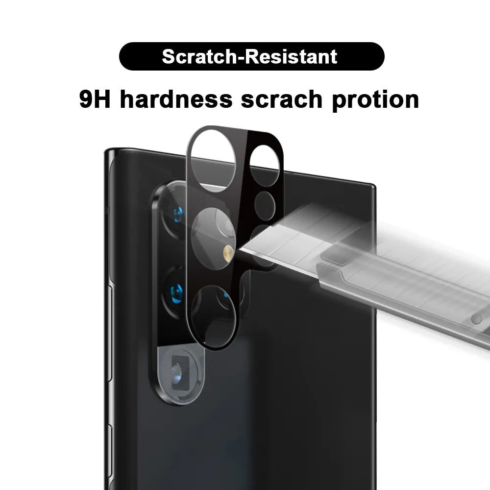 Techsuit hátlapi kameravédő fólia Samsung Galaxy S23 Ultra S918-hoz, edzett üveg, fekete